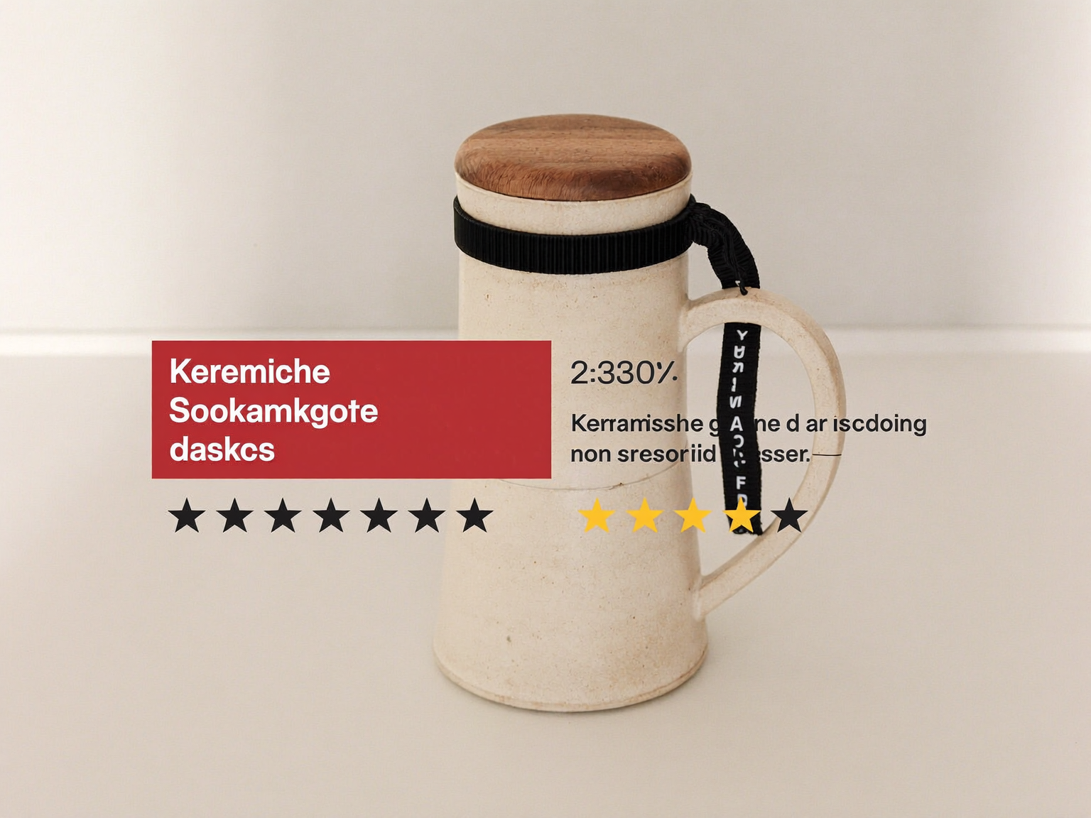 Keramische waterkaraf met bamboe deksel